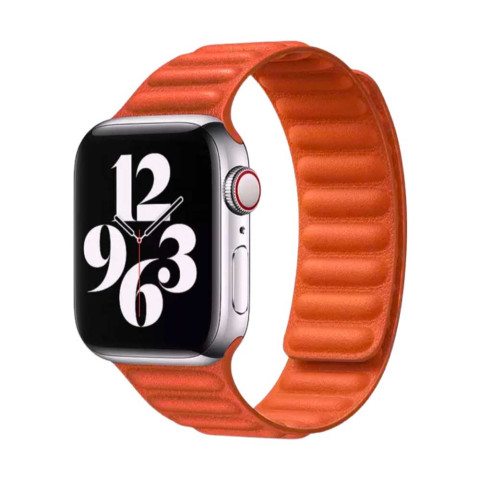 Кожаный ремешок на Apple Watch 38/40/41mm Leather Link Sunset